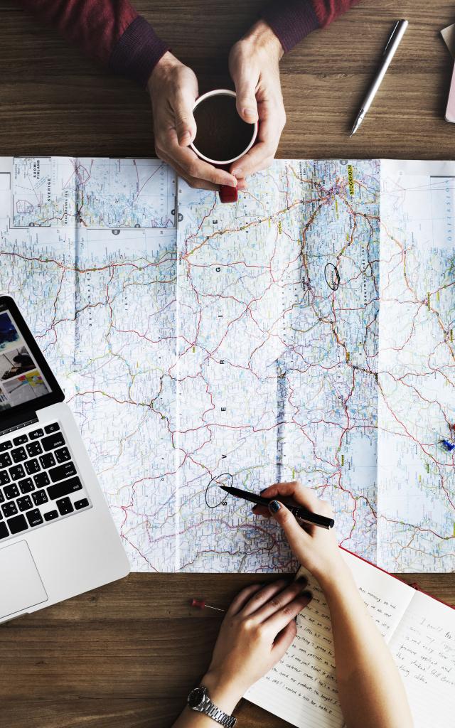 Travel Trip Map Direction Exploration Planning Concept